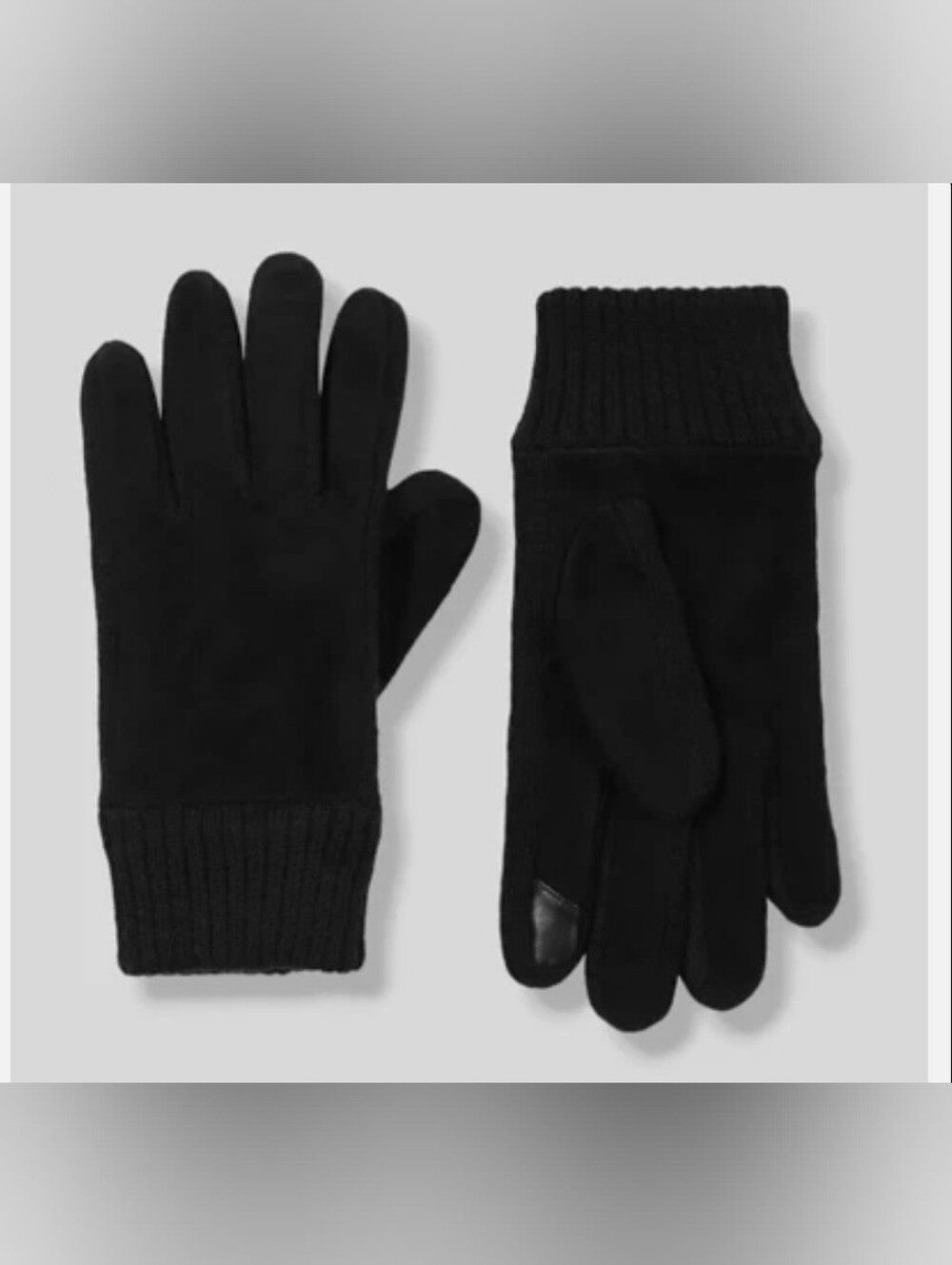 Calvin Klein Men's Black Solid Knit Cuff Touchscreen Gloves Size L